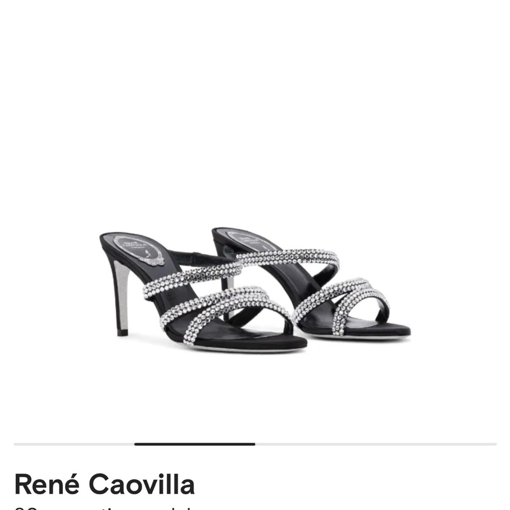 Rene Caovilla Black Strappy Heels